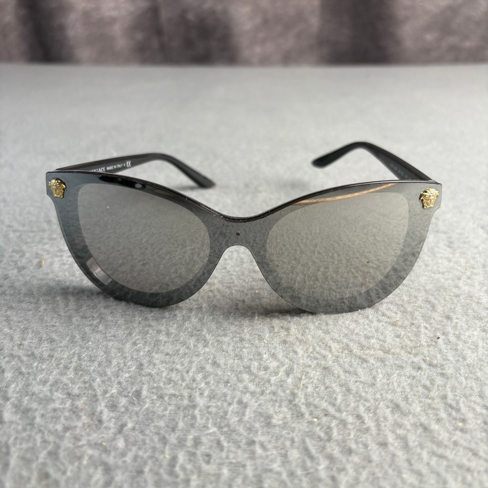 Versace MOD 4266 GB1/6G Black Cat Eye Sunglasses Gold Medusa Head Italy